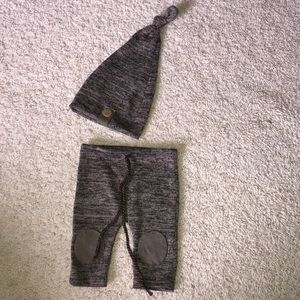 Newborn Photo Prop Brown Pants and Hat